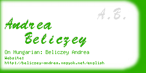 andrea beliczey business card